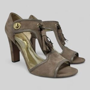COACH Tristen Turnlock Suede Heels